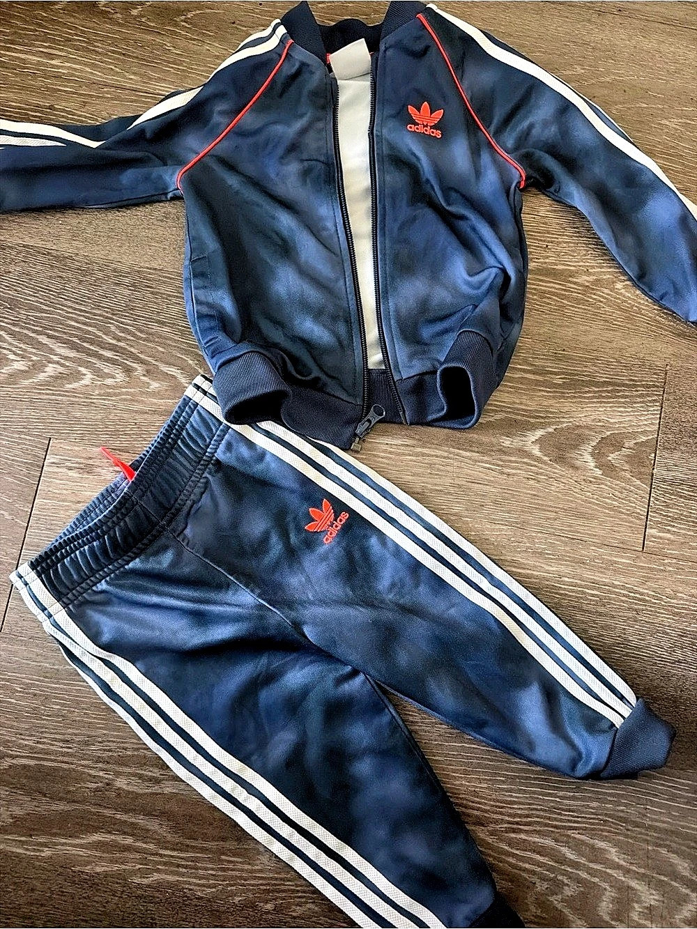adidas Infant/Toddler Tricot Tracksuit Blue & White Size 8